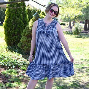 Black and White Long Gingham Dress